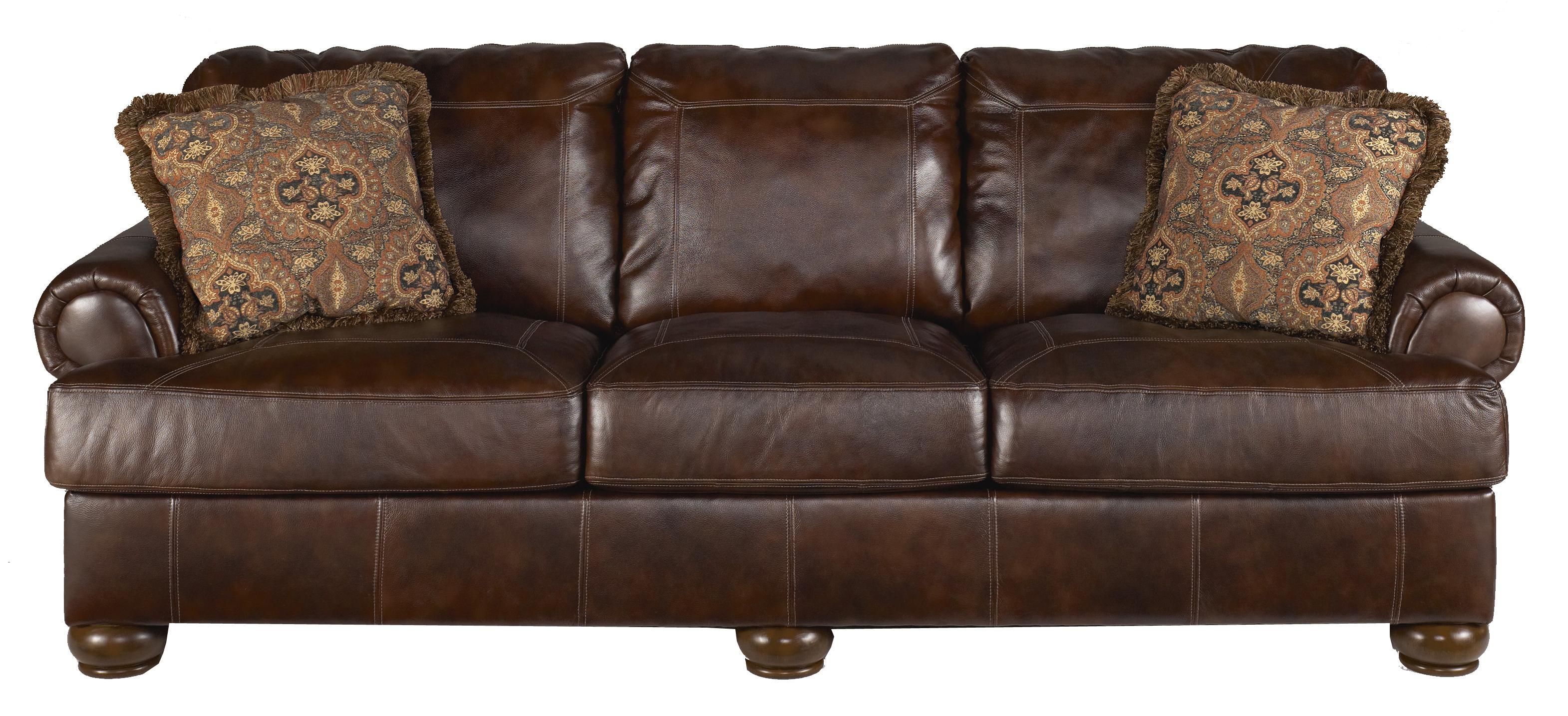 Ashley (Signature Design) Axiom Walnut Traditional Stationary Sofa